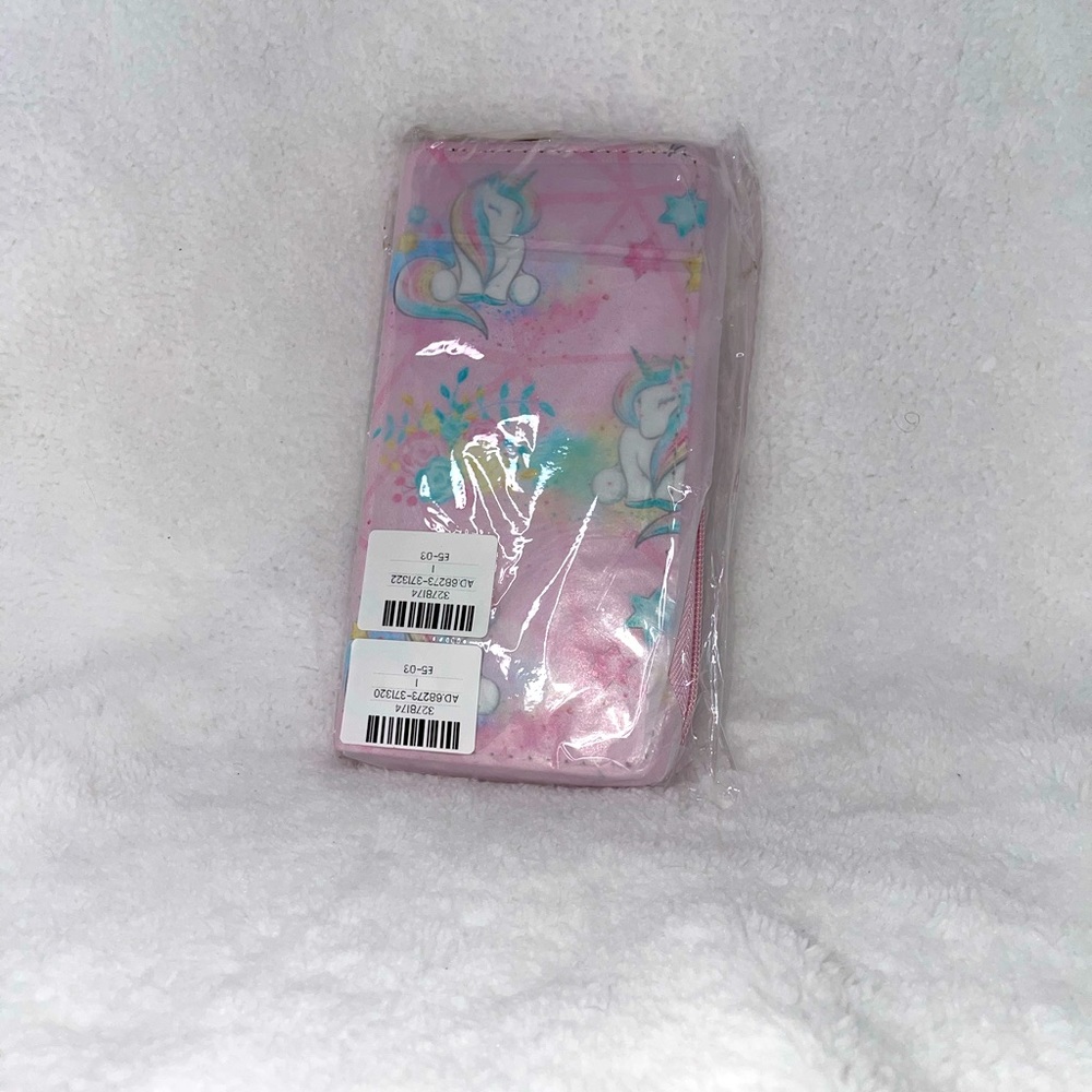 Cute Pink Unicorn Print PVC 8x4in Wallet